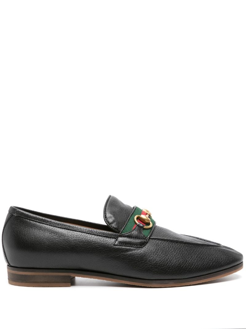 Black Horsebit Leather Loafers