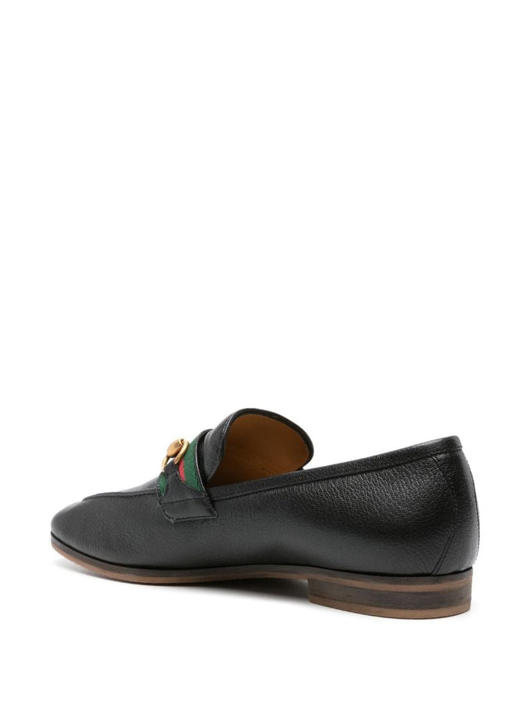 Black Horsebit Leather Loafers