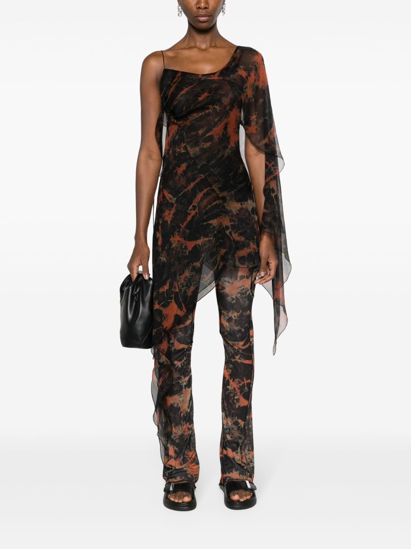 Black Fuel Asymmetric Silk Dress