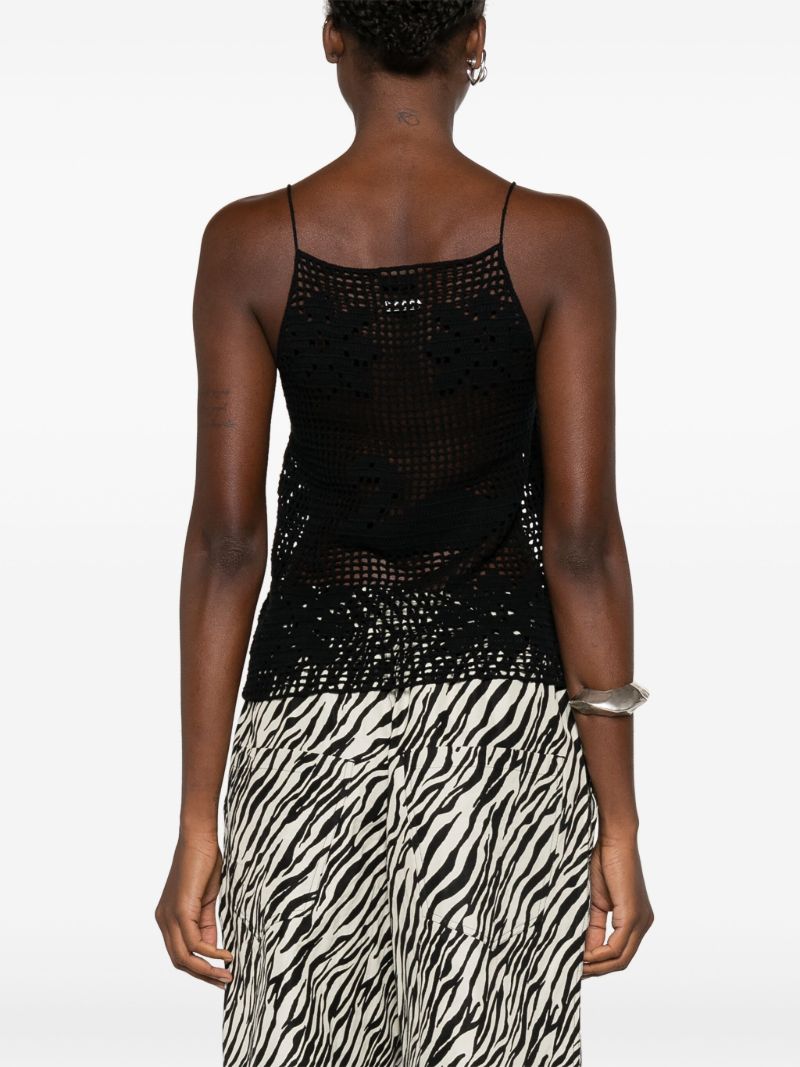 Black Mansfield Crochet-knit Tank Top