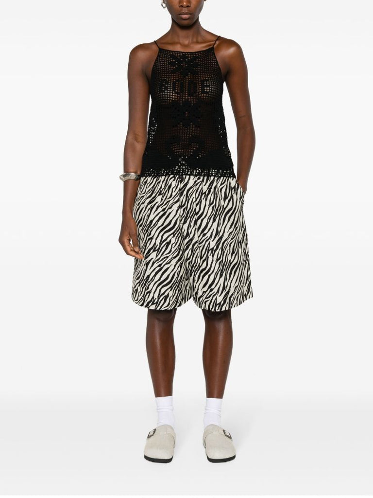 Black Mansfield Crochet-knit Tank Top