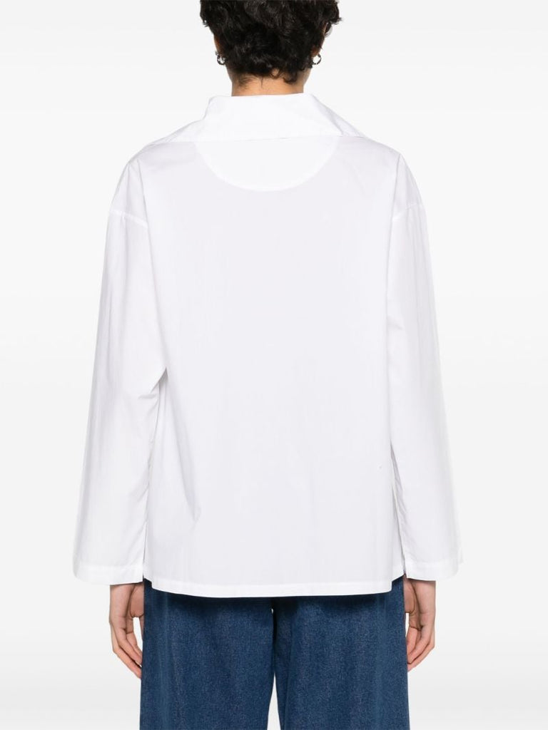 White Bonnie Lace-up Cotton Shirt