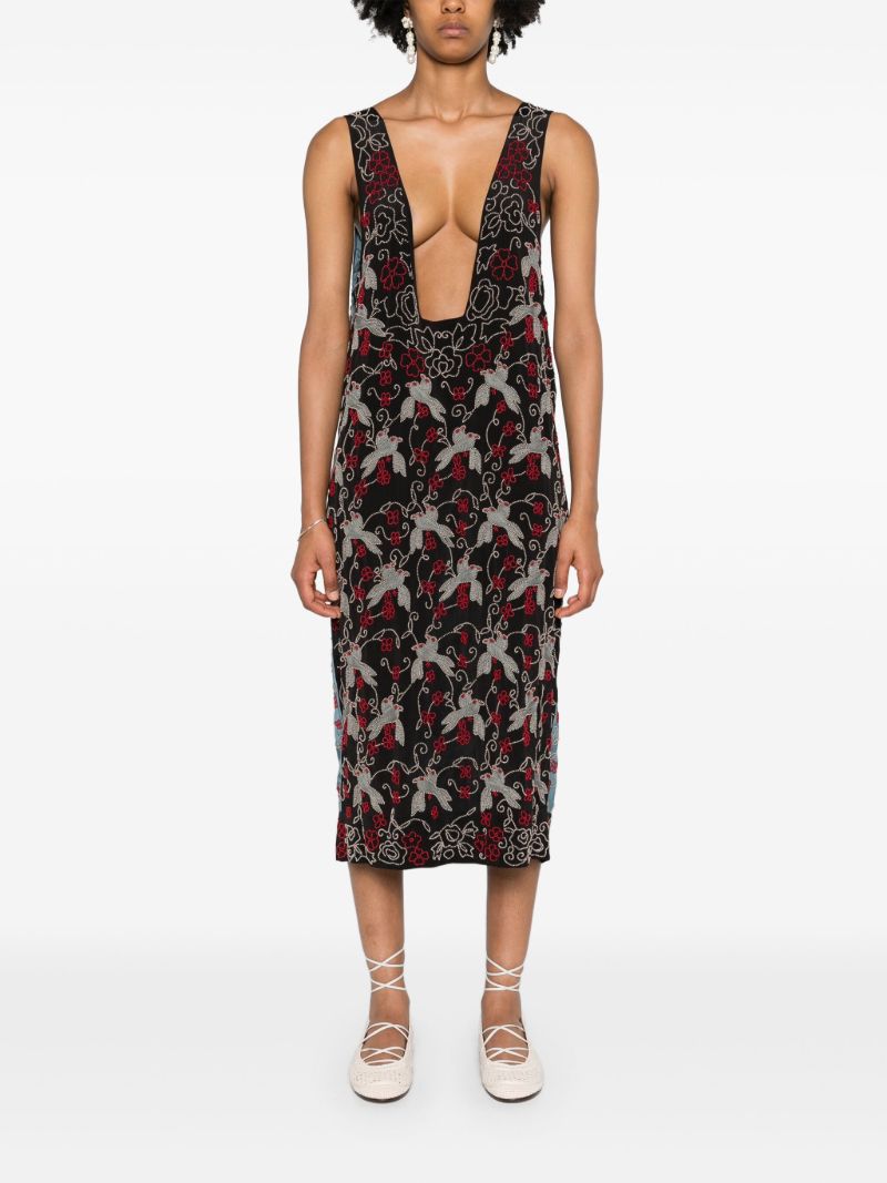 Blue Beaded Tropicbird Duo Dress