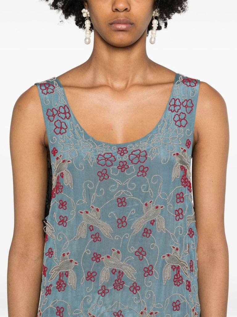 Blue Beaded Tropicbird Duo Dress