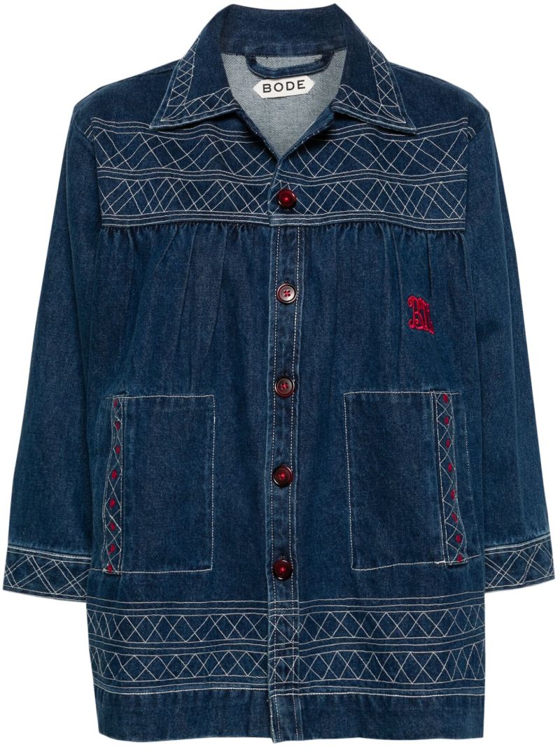Blue Quincy Motif-embroidered Denim Jacket