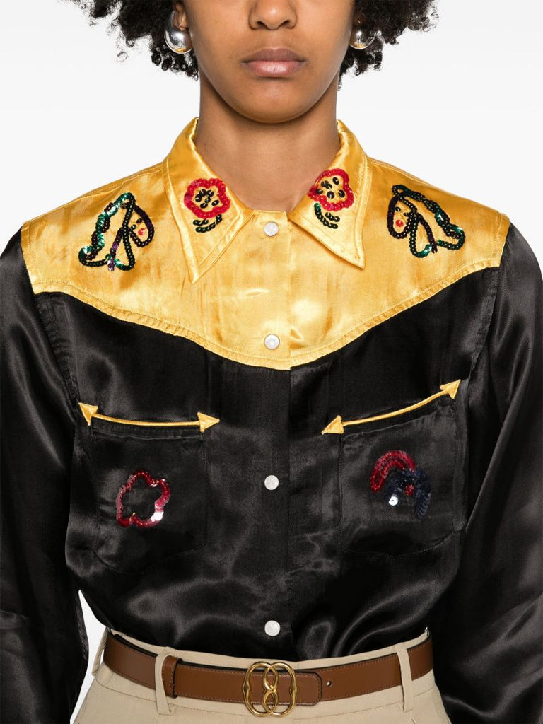 Black Sequin Rodeo Shirt