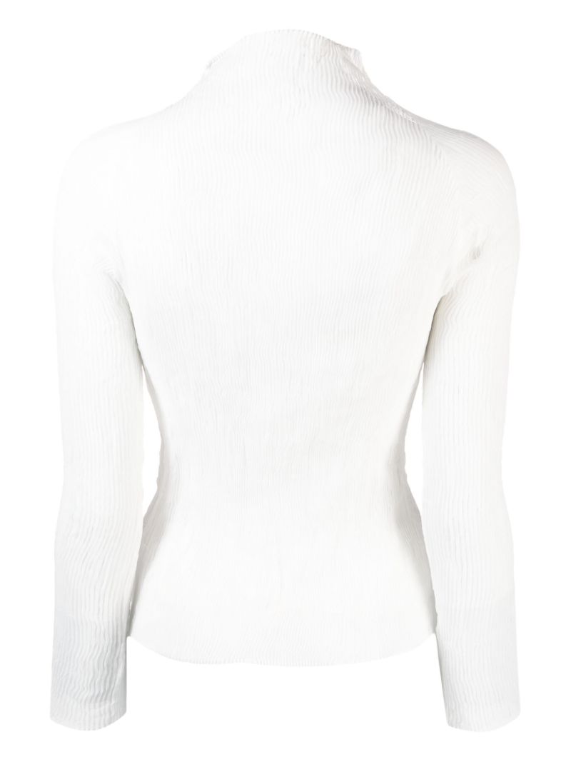 White Chiffon Twist PlissÃ_x0083_Â© Top
