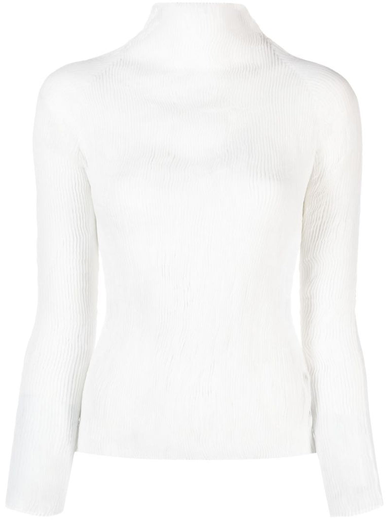 White Chiffon Twist PlissÃ_x0083_Â© Top