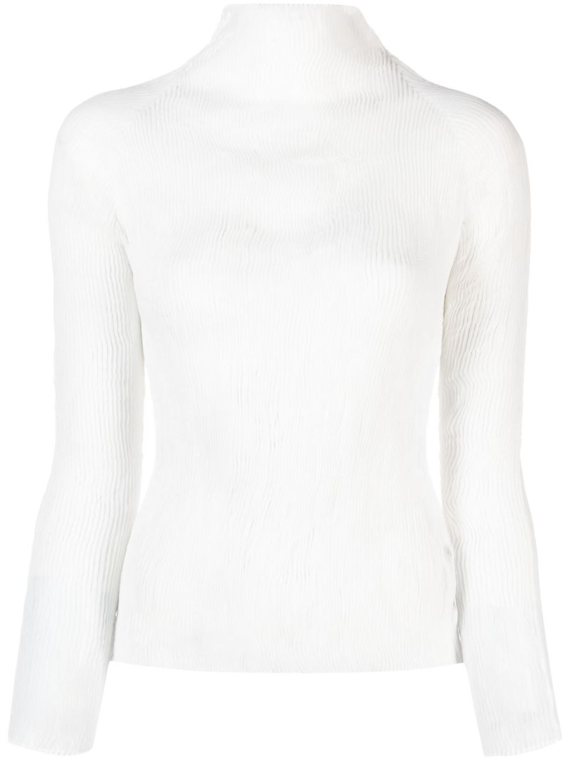 White Chiffon Twist PlissÃ_x0083_Â© Top