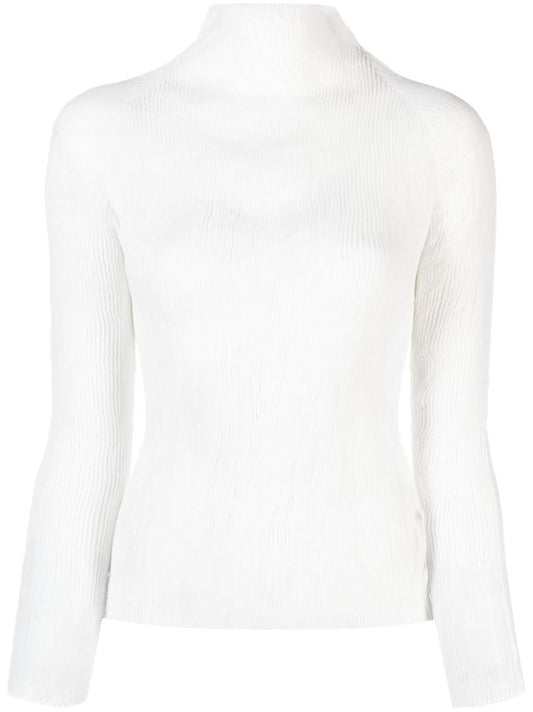 White Chiffon Twist PlissÃ_x0083_Â© Top
