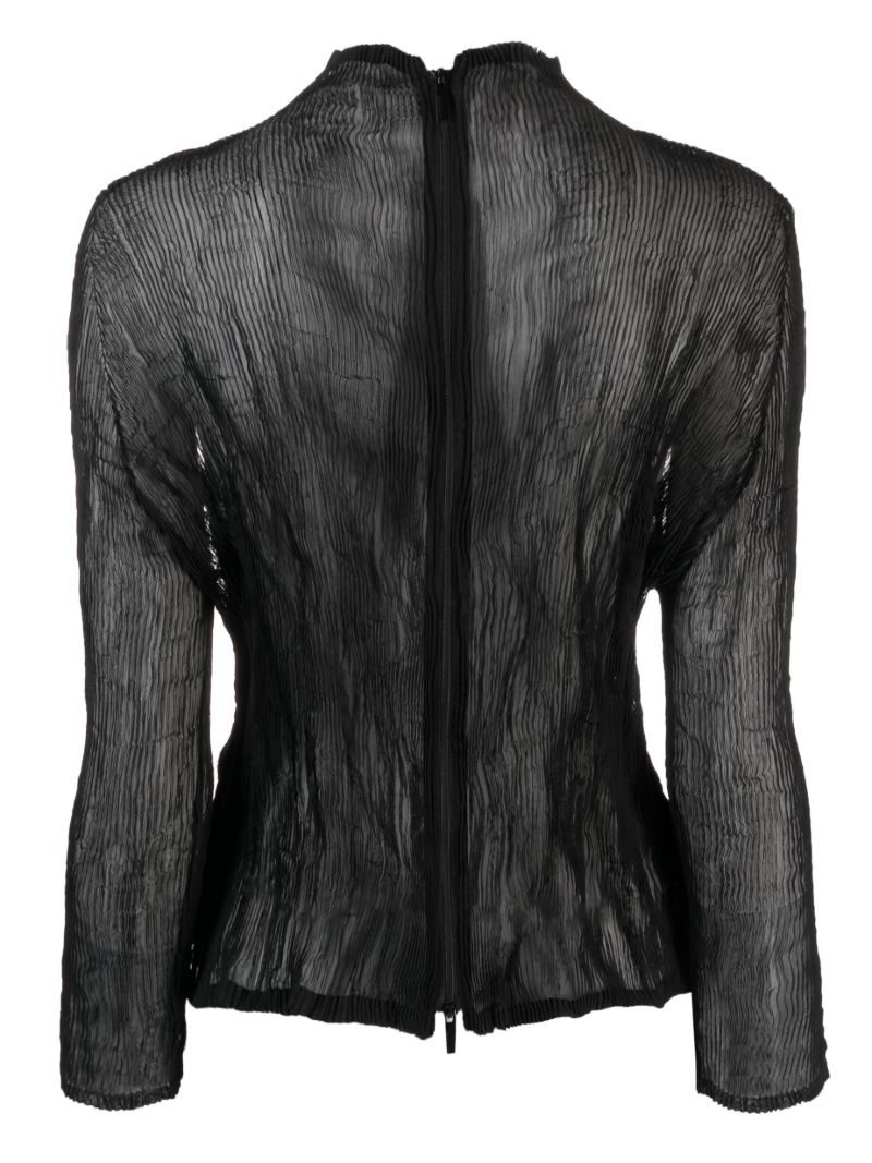 Black Chiffon Twist PlissÃ_x0083_Â© Top