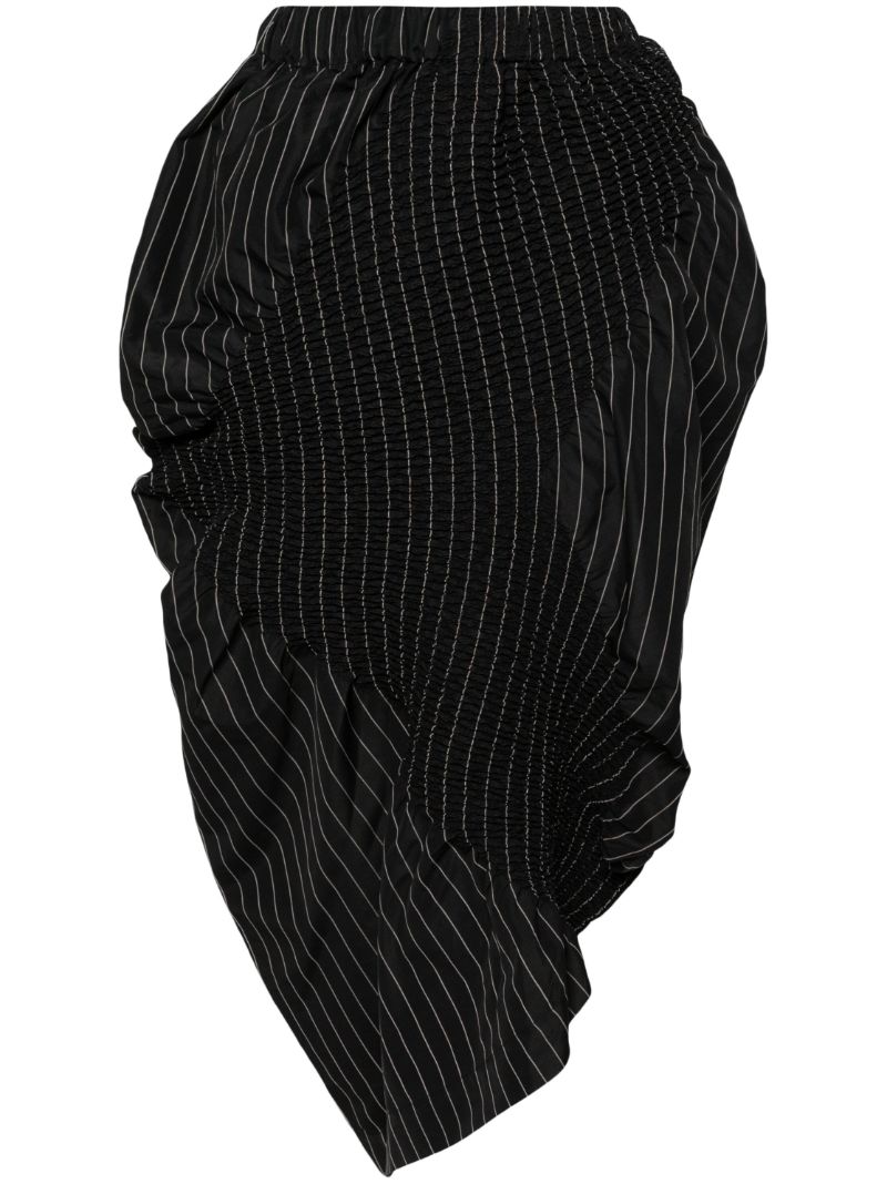 Black Contraction Pinstripe-print Skirt