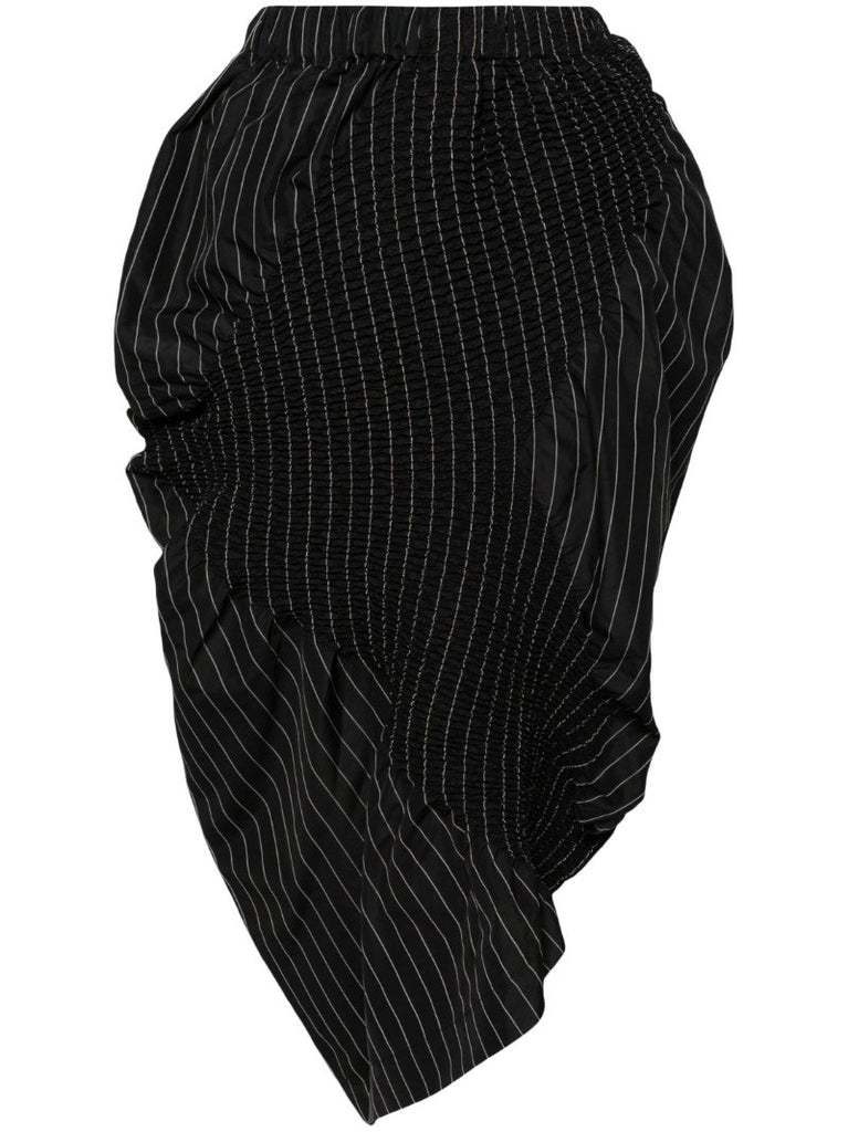 Black Contraction Pinstripe-print Skirt