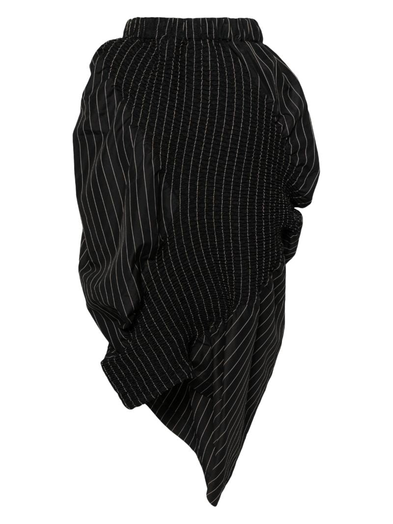 Black Contraction Pinstripe-print Skirt