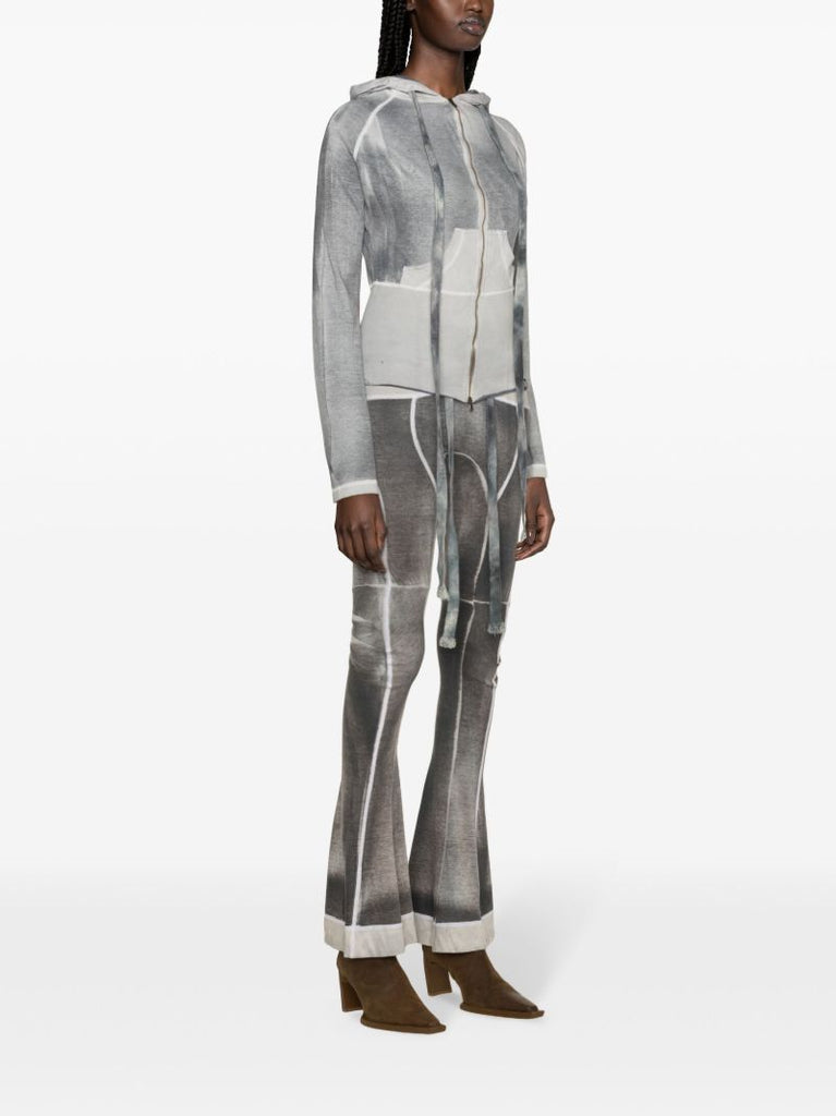 Grey Raze Panelled Cotton Hoodie