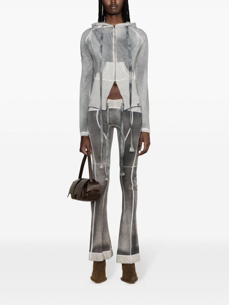 Grey Raze Panelled Cotton Hoodie