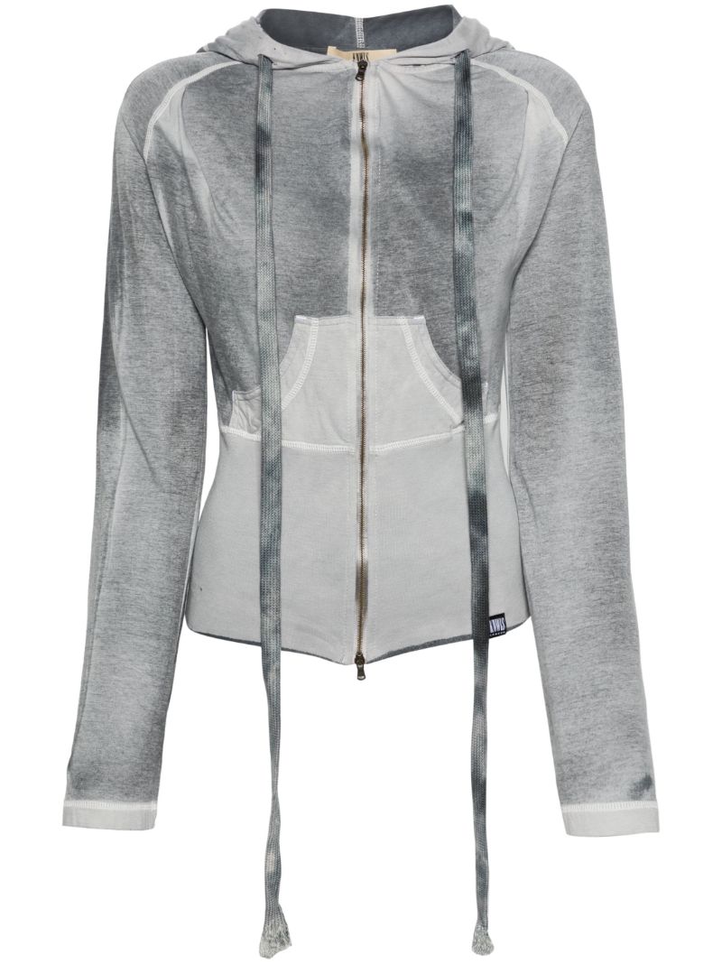Grey Raze Panelled Cotton Hoodie