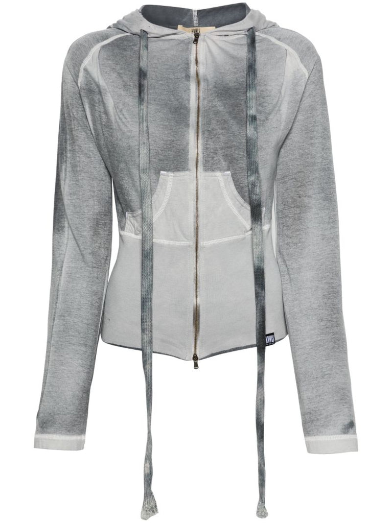 Grey Raze Panelled Cotton Hoodie