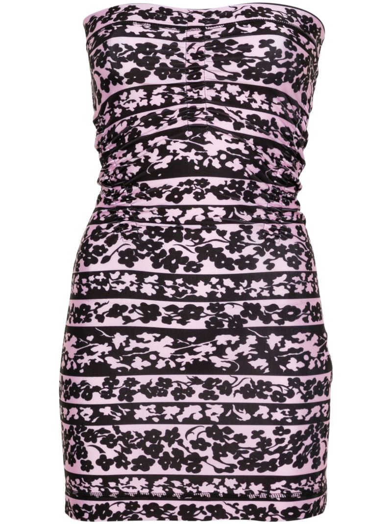 Pink Skinn Blossom-print Mini Dress
