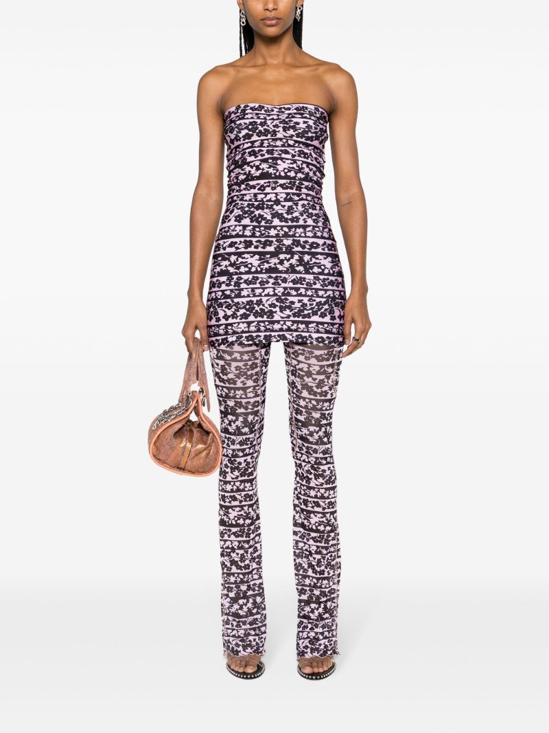 Pink Skinn Blossom-print Mini Dress