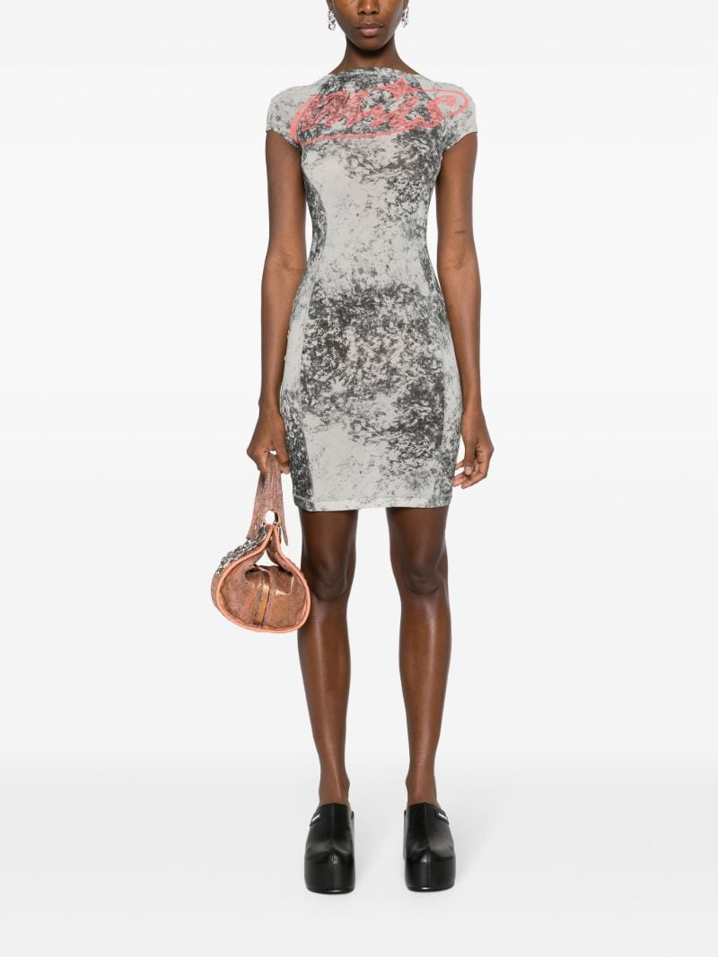 Grey Turbo Logo-print T-shirt Dress