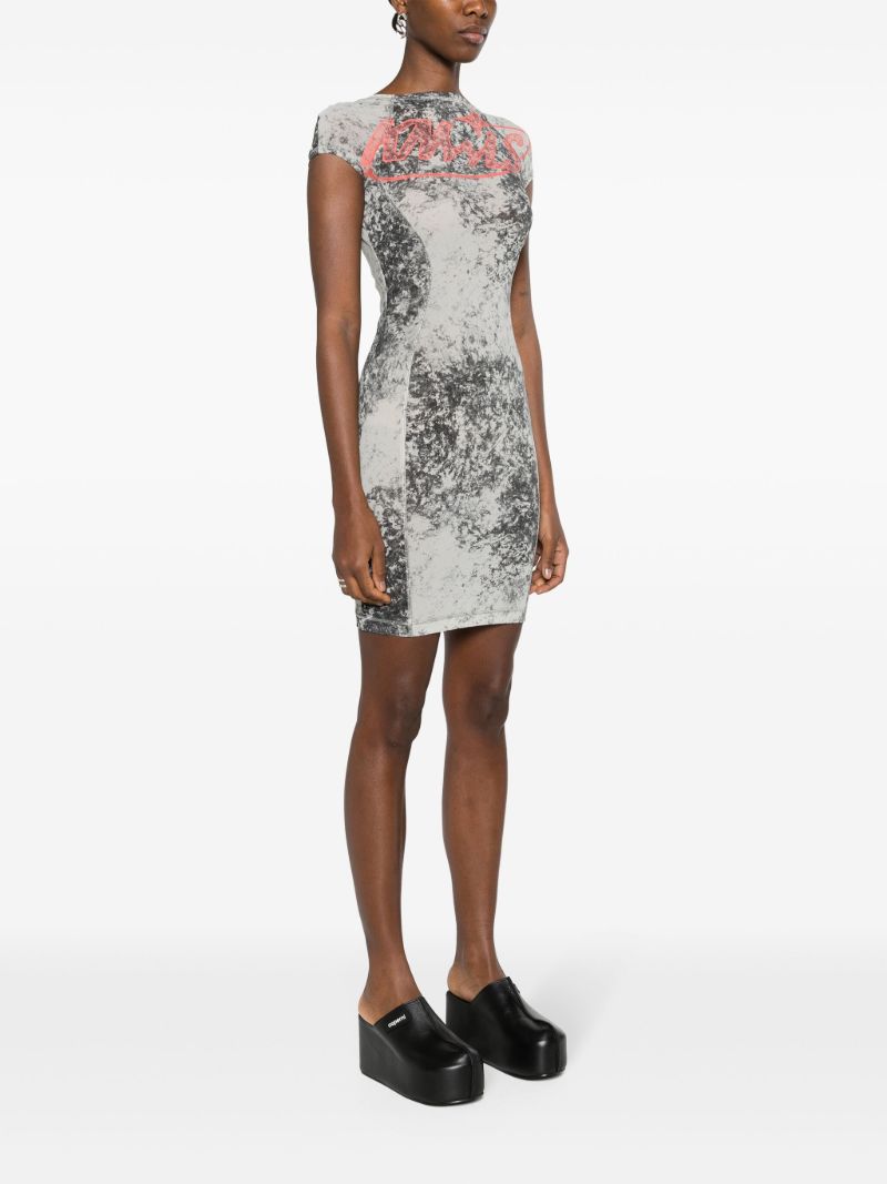 Grey Turbo Logo-print T-shirt Dress