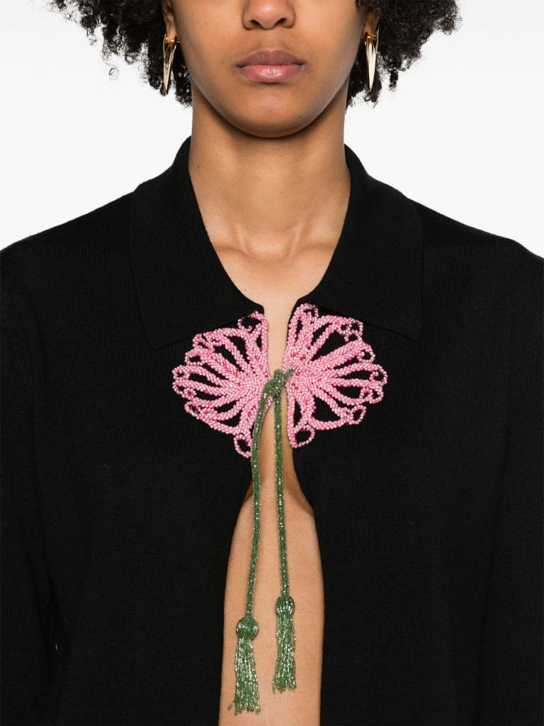 Black Beaded Abilene Cardigan