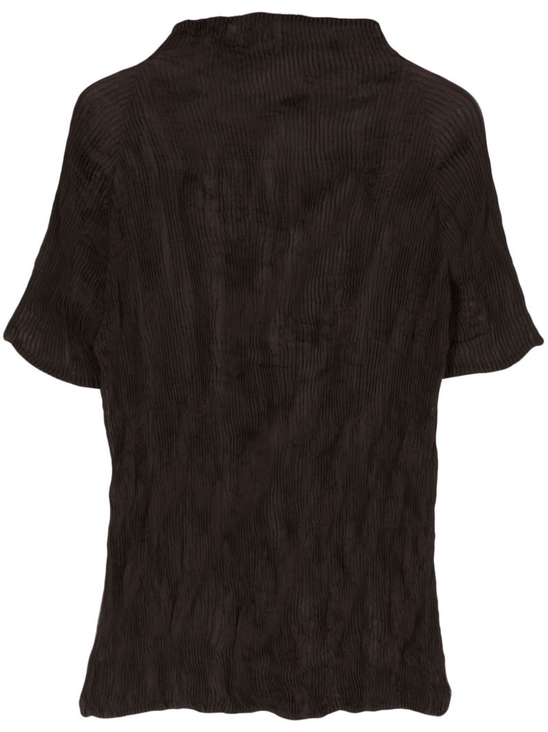Brown Chiffon Twist 3 PlissÃ_x0083_Â© Top