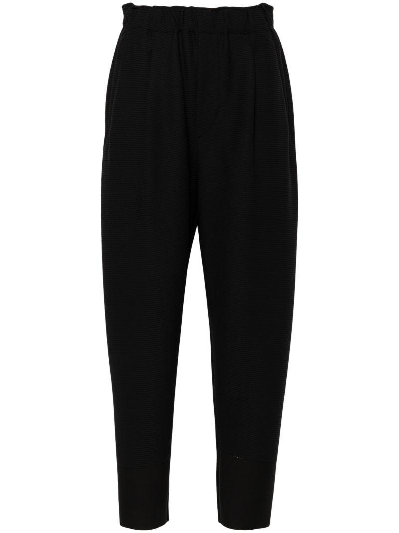 Black Cropped Tapered Trousers