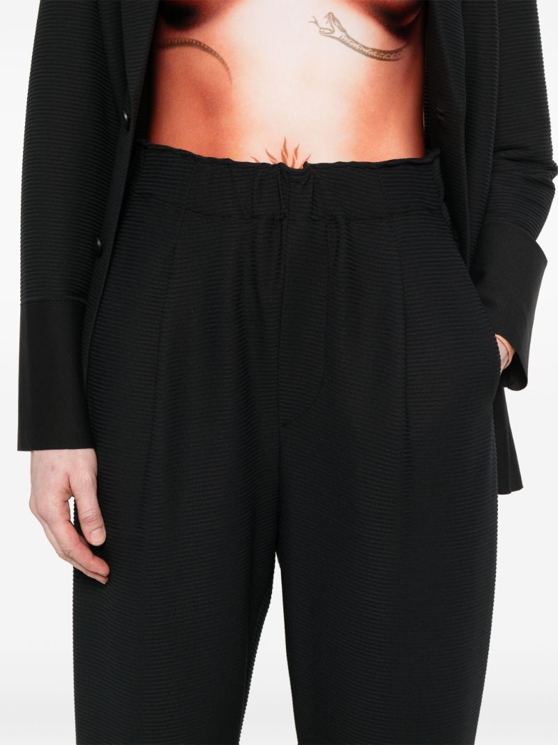 Black Cropped Tapered Trousers