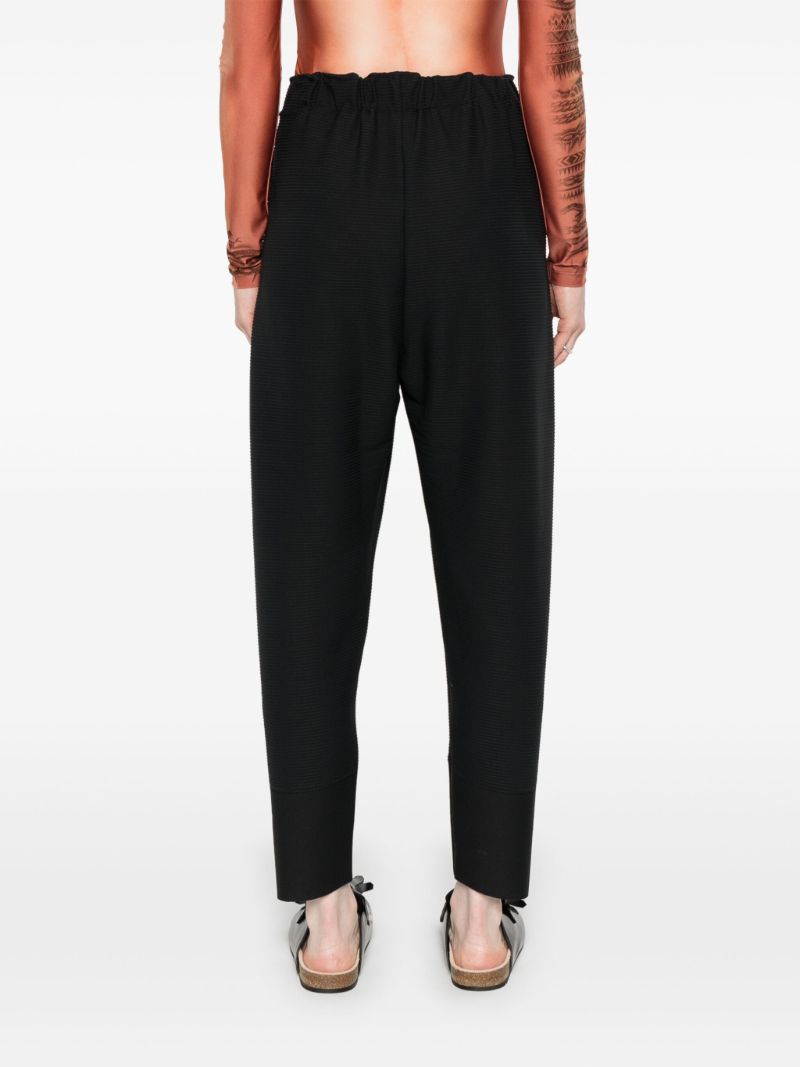 Black Cropped Tapered Trousers