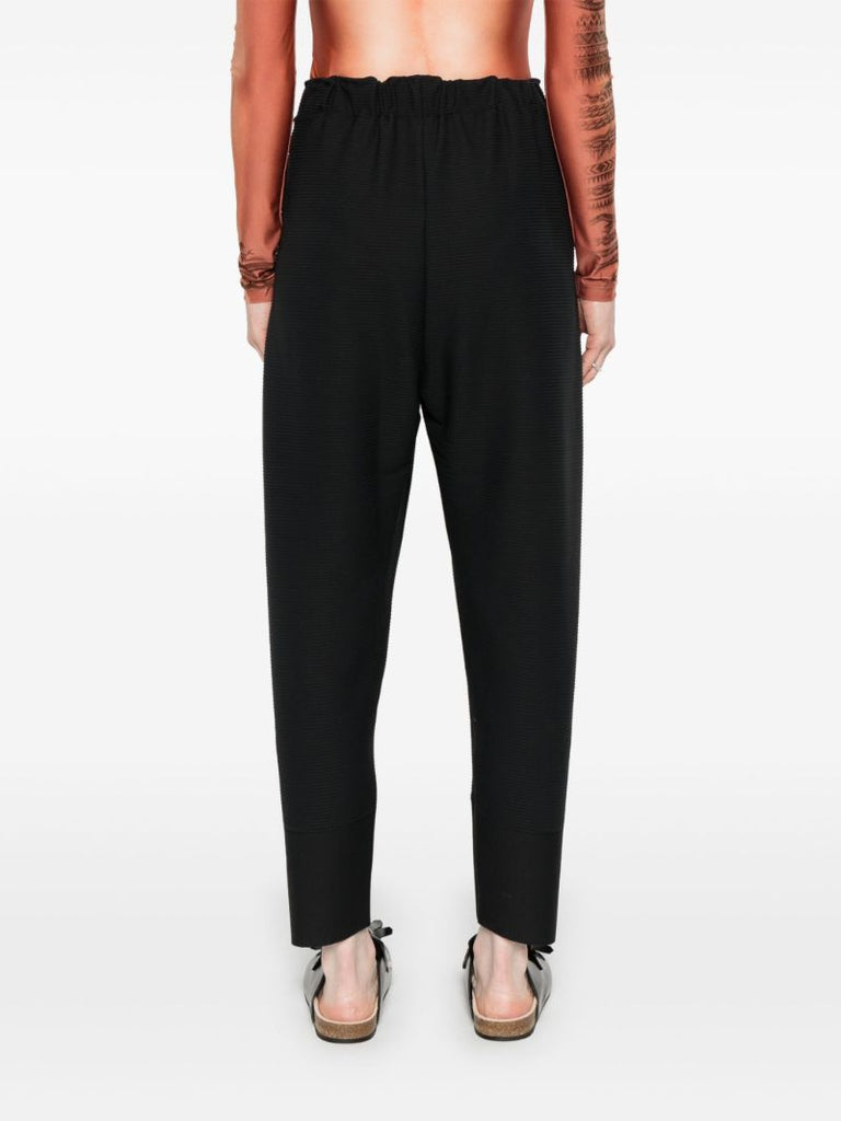 Black Cropped Tapered Trousers