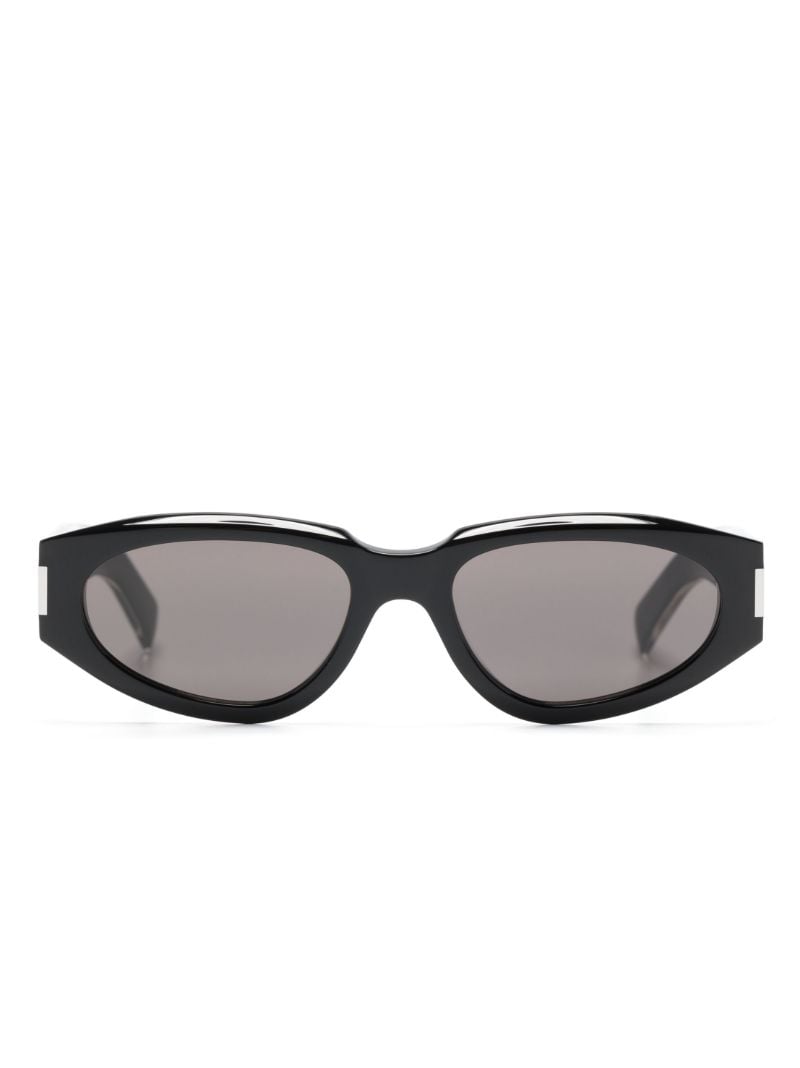 Black Tinted Logo Plaque Sunglasses