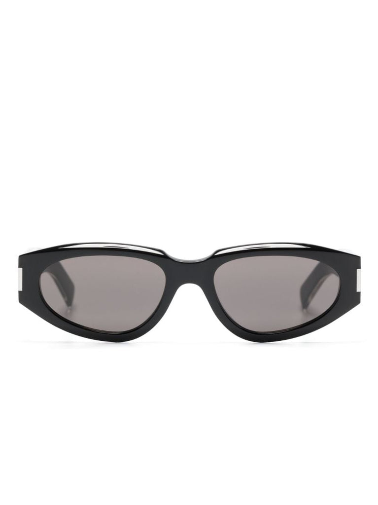 Black Tinted Logo Plaque Sunglasses