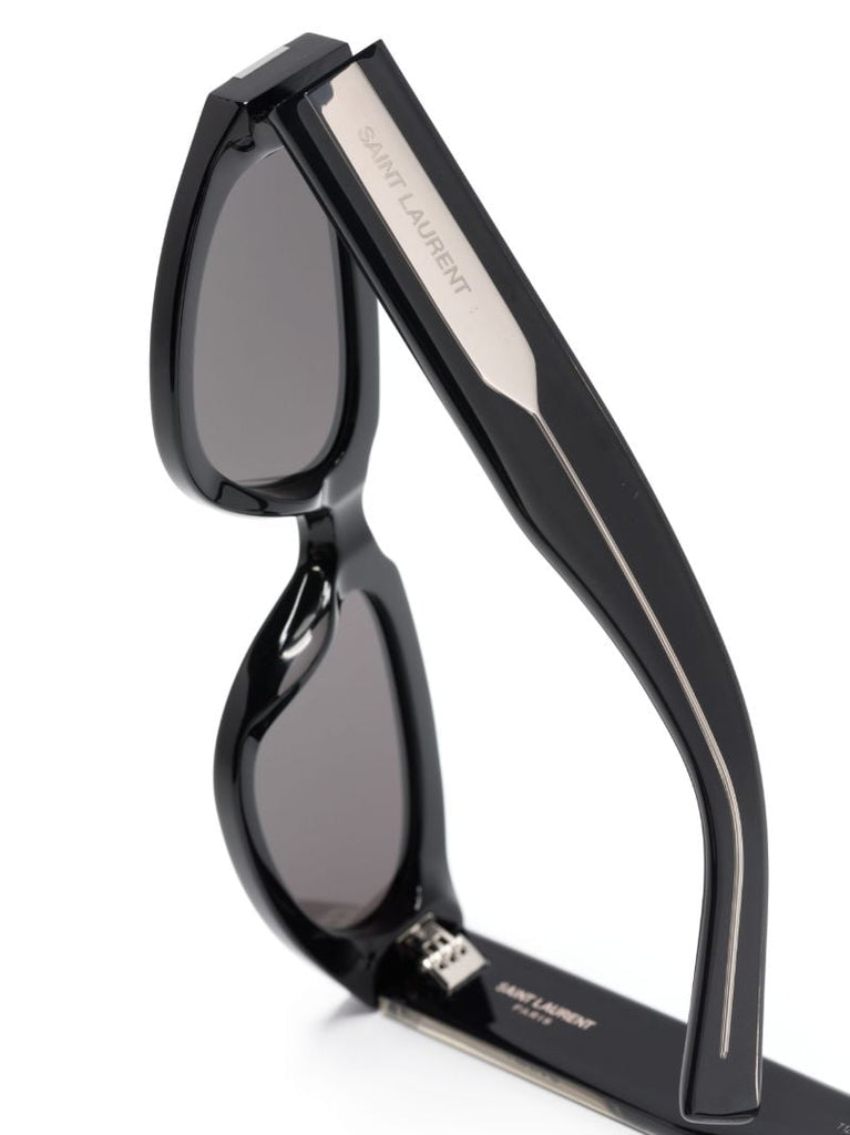 Black Tinted Logo Plaque Sunglasses