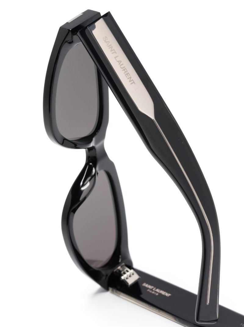 Black Tinted Logo Plaque Sunglasses