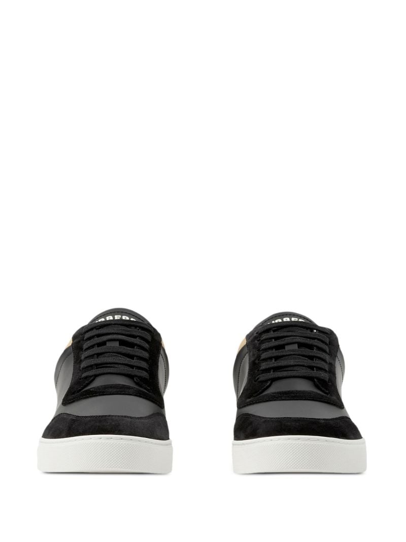 Black Check Low-top Leather Sneakers