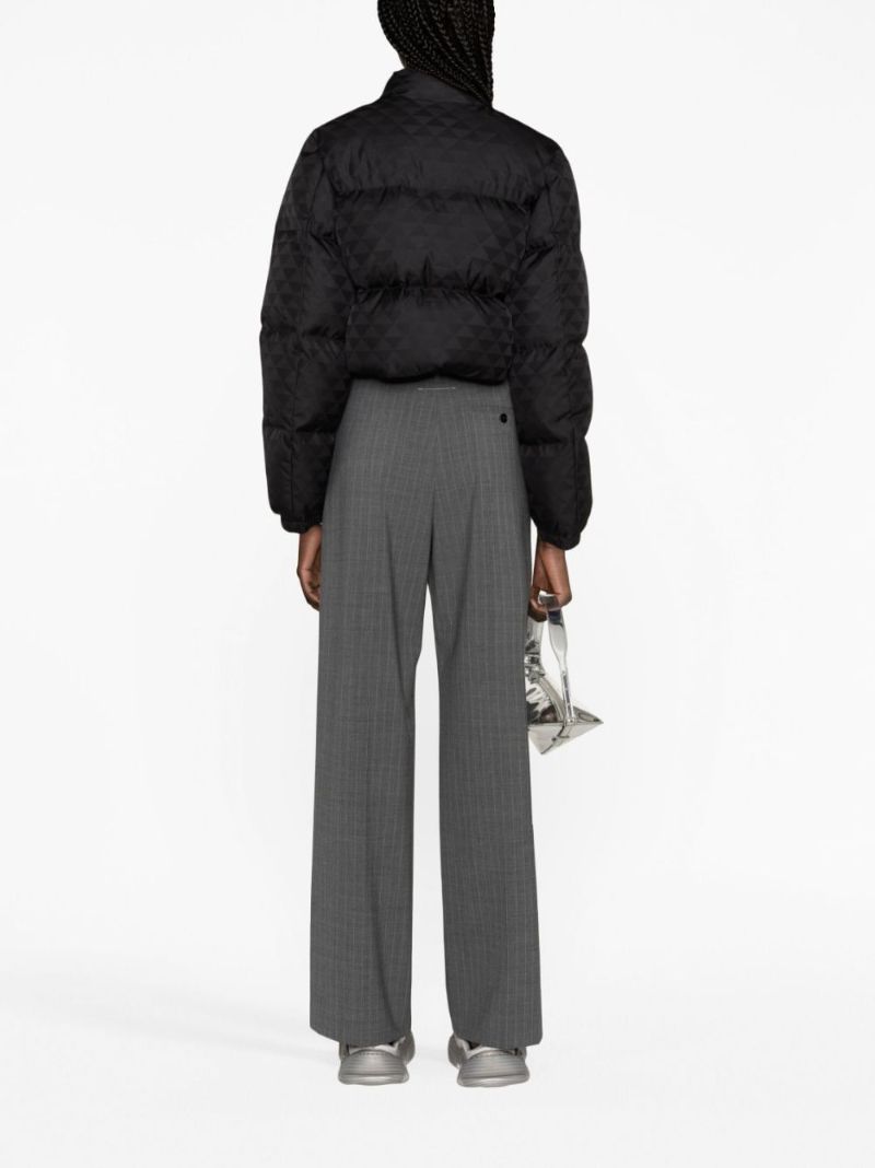 Black Re-nylon Cropped Puffer Jacket