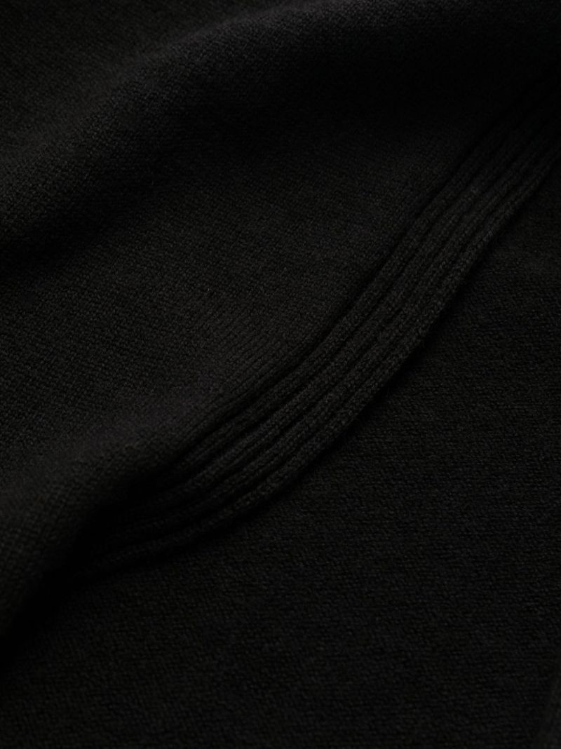 Black Cold-shoulder Wool Maxi Dress