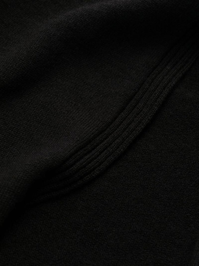 Black Cold-shoulder Wool Maxi Dress