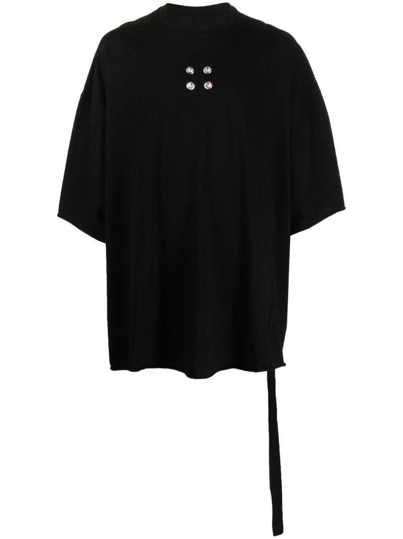 Black Tommy Eyelet-detail Cotton T-shirt