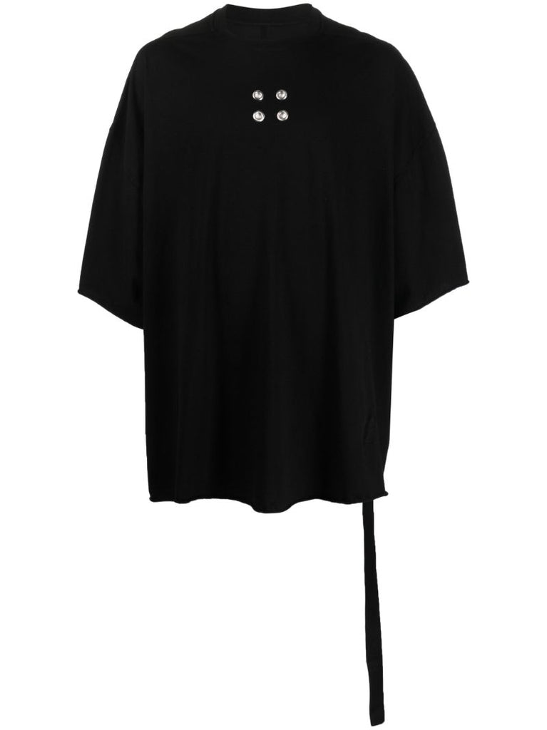 Black Tommy Eyelet-detail Cotton T-shirt