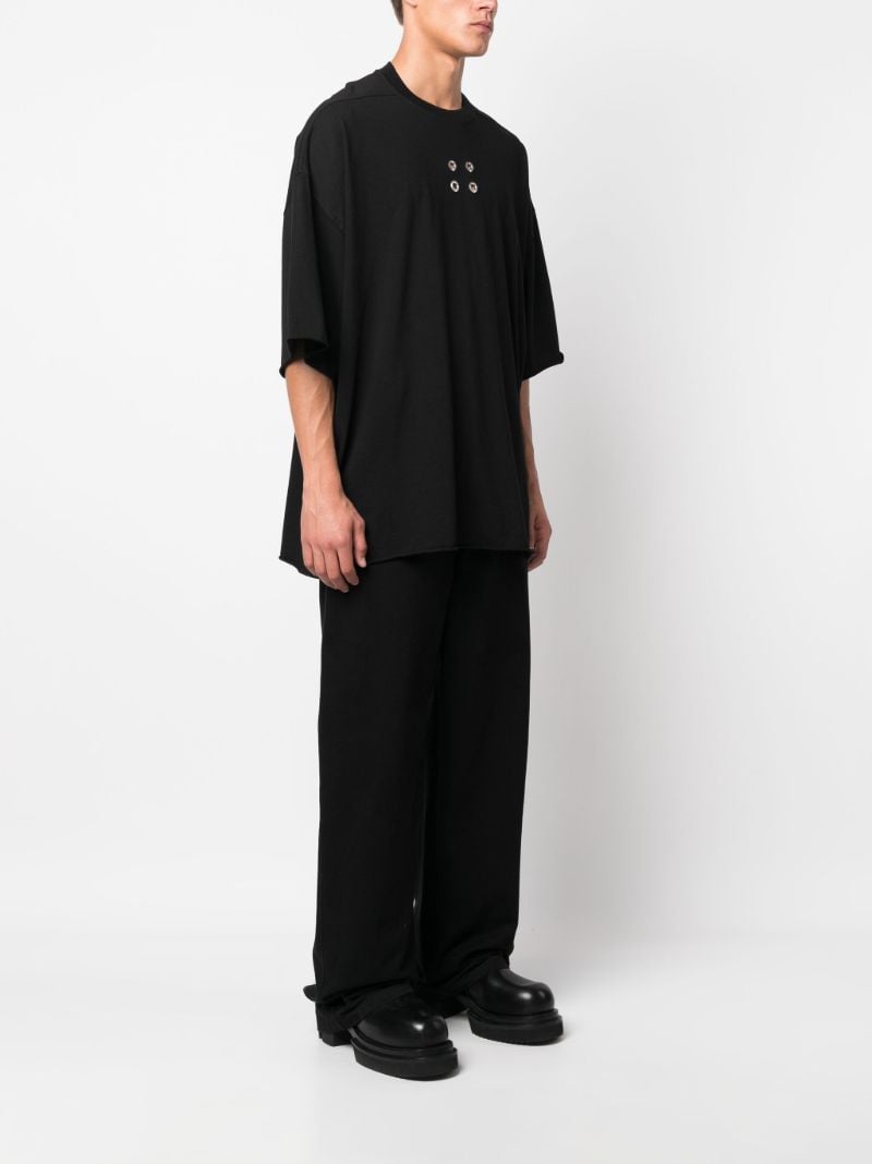 Black Tommy Eyelet-detail Cotton T-shirt