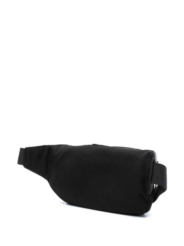Black Logo-patch Canvas Messenger Bag