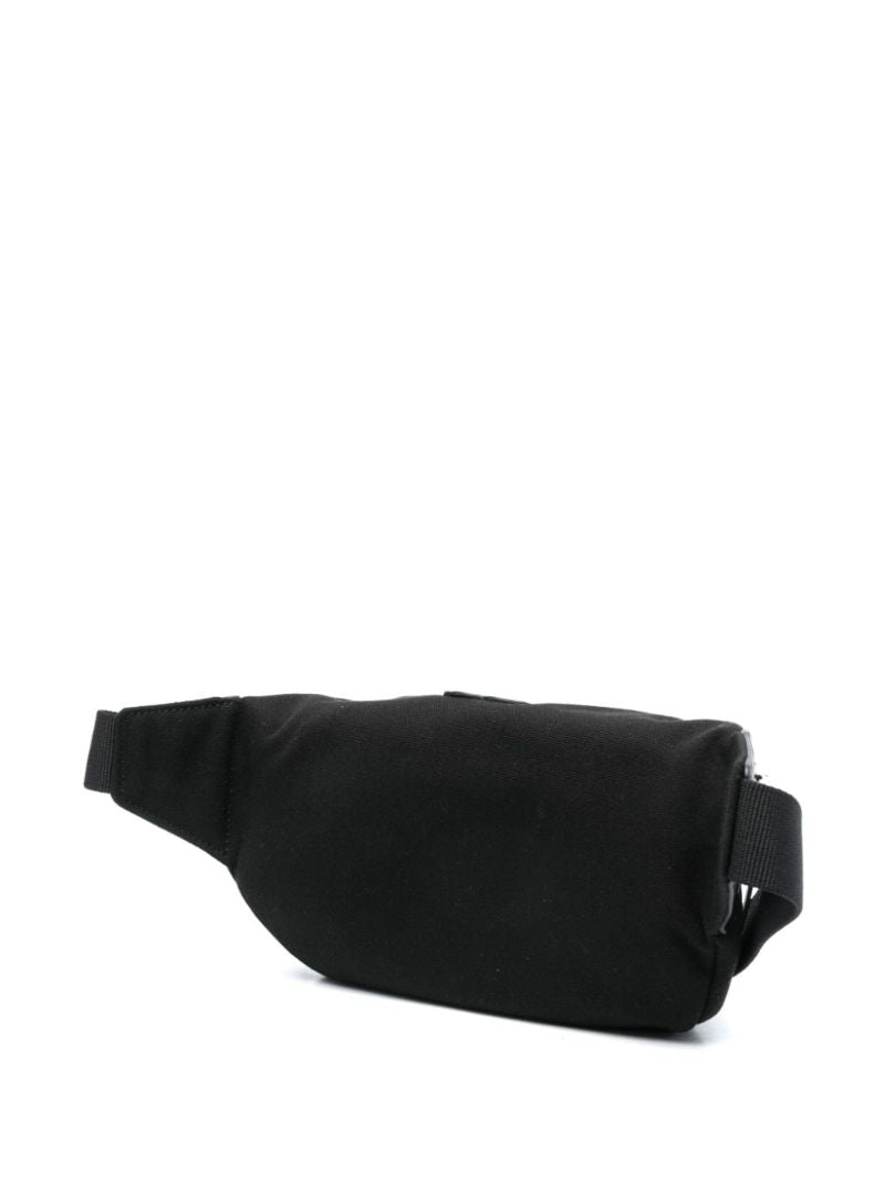 Black Logo-patch Canvas Messenger Bag