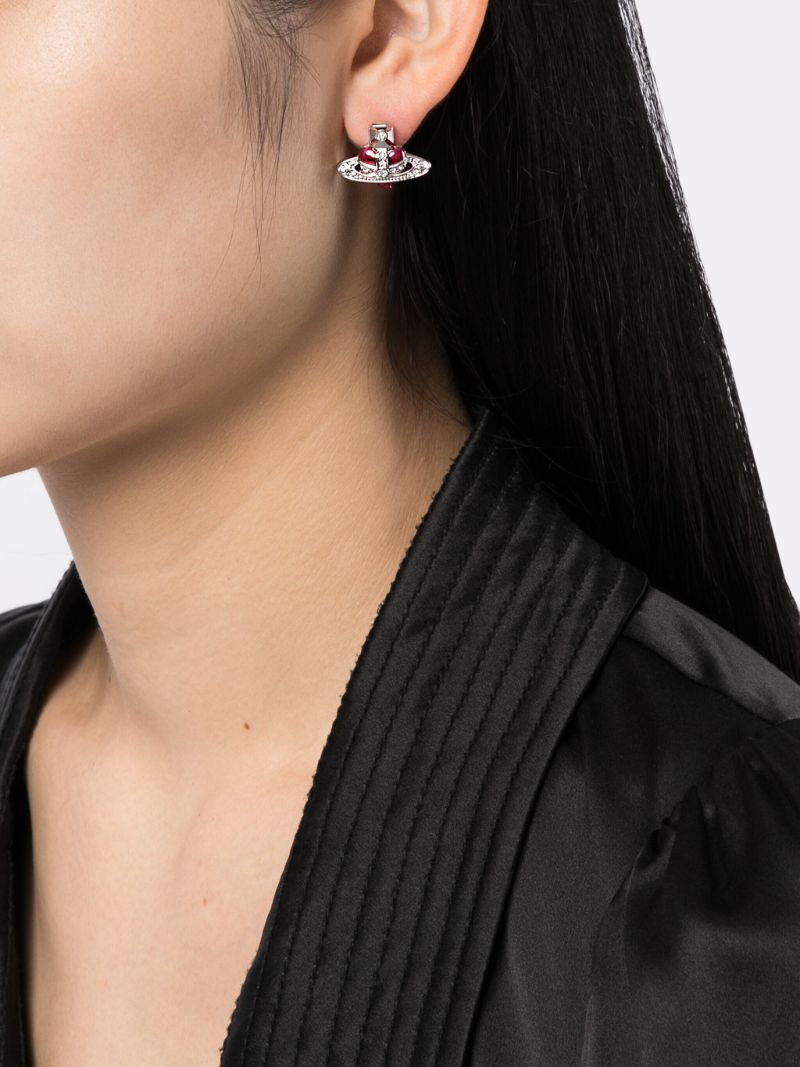 Silver-tone New Diamante Heart Stud Earrings