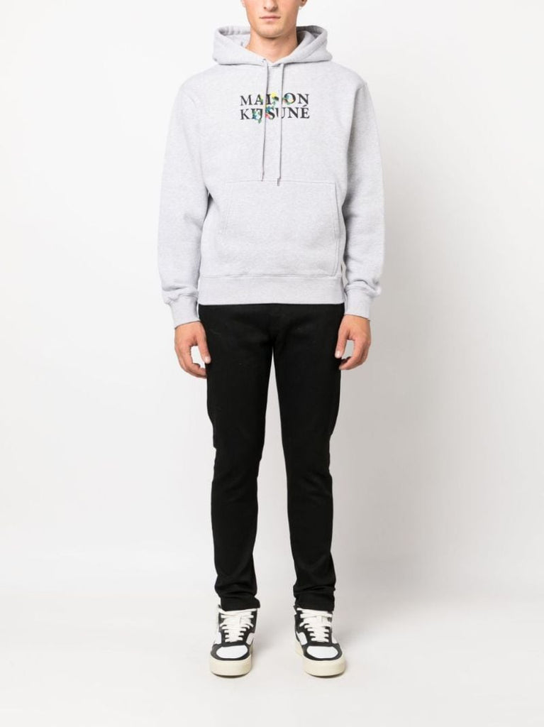 Grey Logo-print Cotton Hoodie