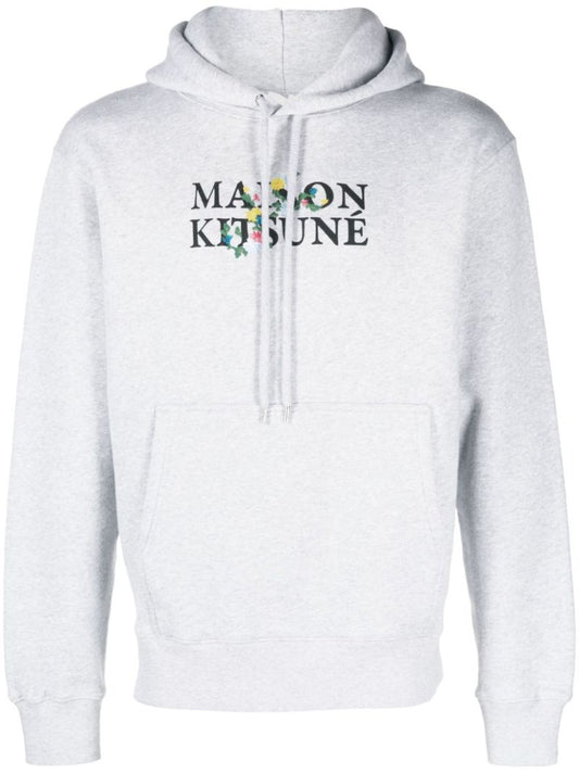 Grey Logo-print Cotton Hoodie