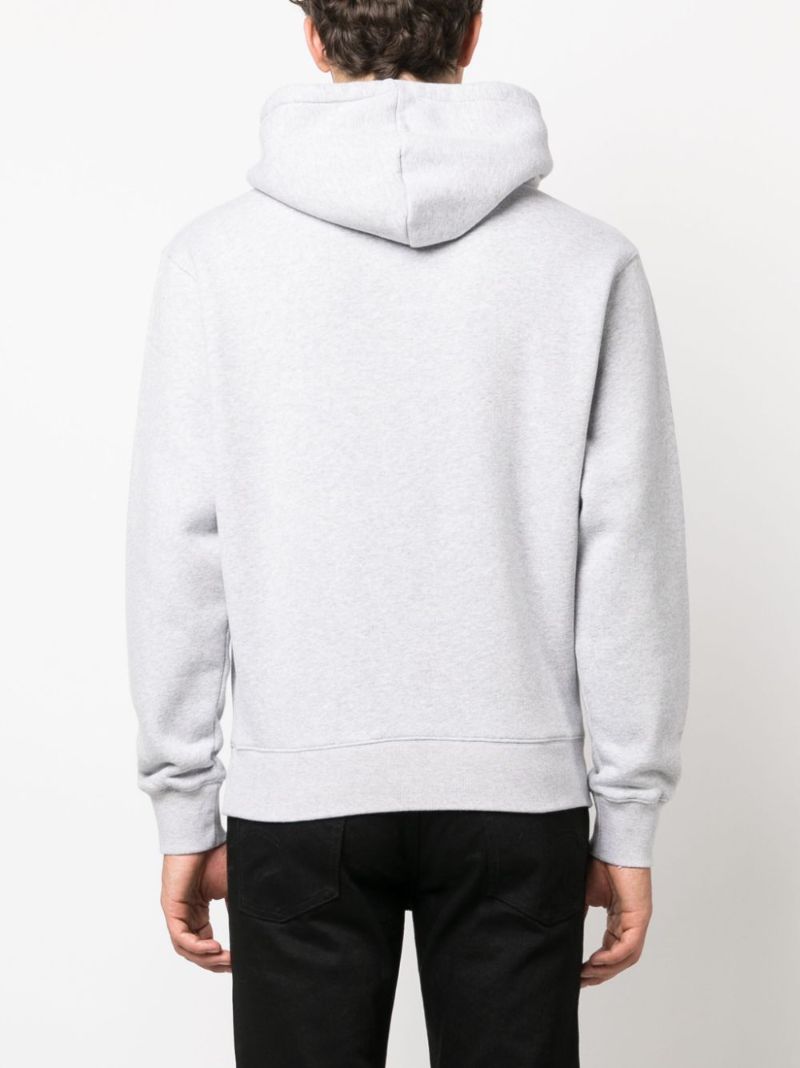 Grey Logo-print Cotton Hoodie