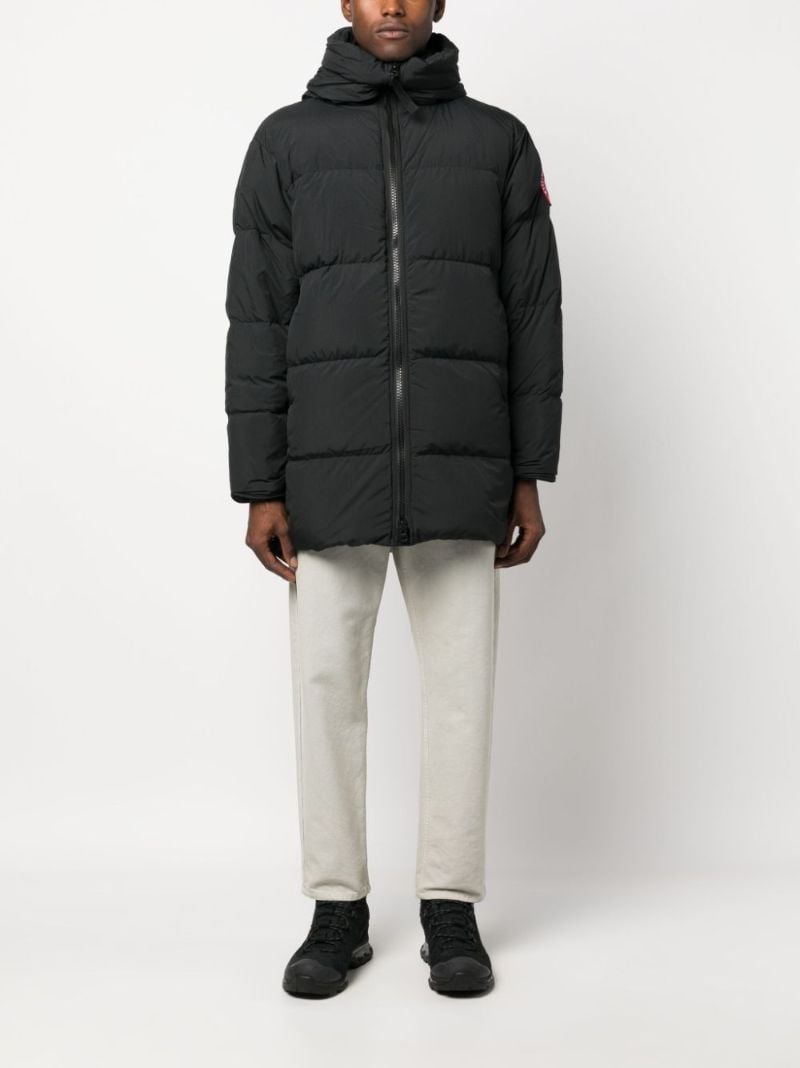 Black Lawrence Hooded Quilted Coat